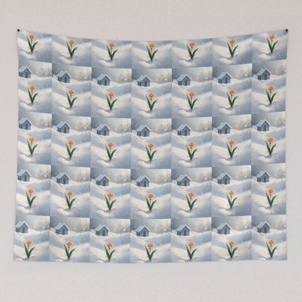 Item preview, Lily, magic flower in unexpected place, winter wonderland  designed and sold by digitalbitcraft.