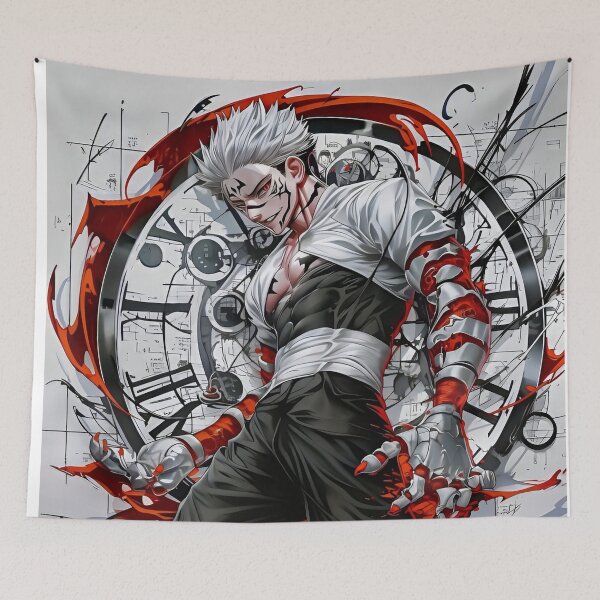 Item preview, Infernal Cyborg Warrior – Dynamic Red & Silver Anime Art designed and sold by Dyan4.