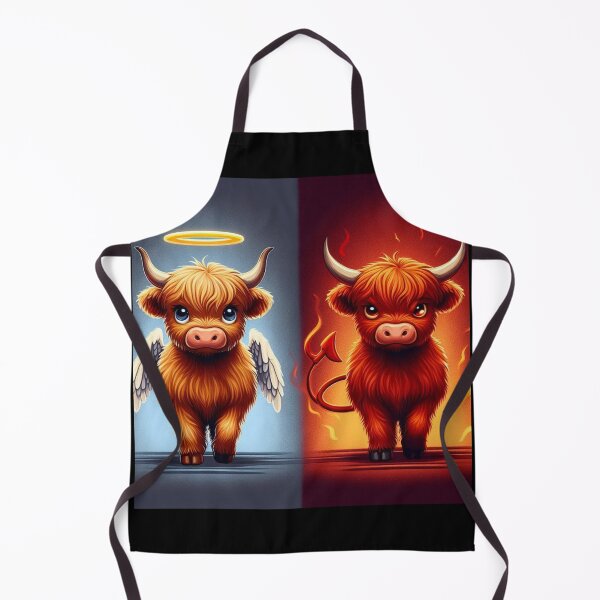Item preview, Highland Cow Angelic vs Devilish - Cute and Fiery designed and sold by NoveltyandFun.
