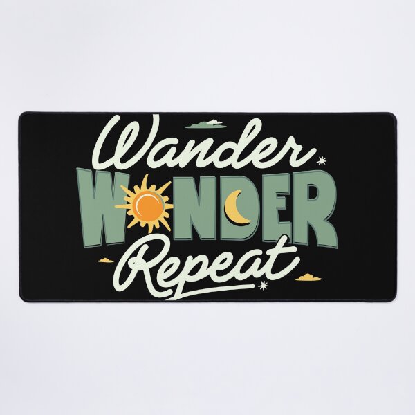 Item preview, Wander Wonder Repeat Minimal Sun and Moon Design designed and sold by EchoesofMyths.