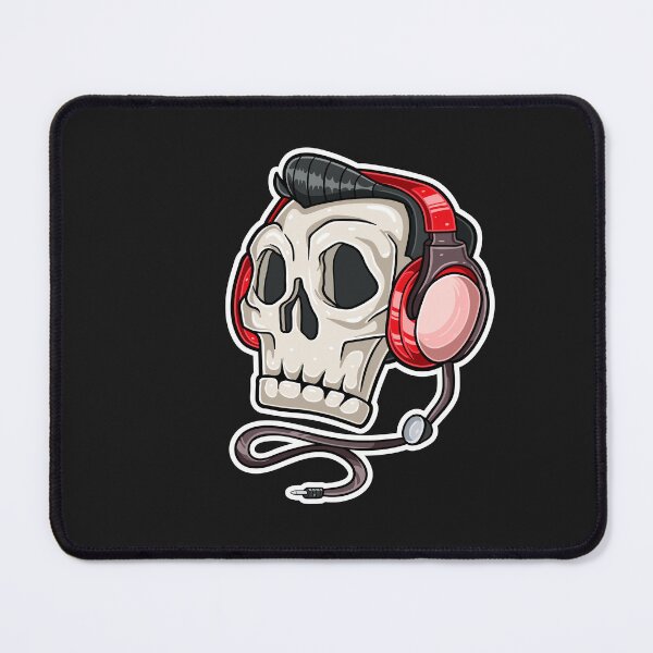 Item preview, Skull head Character cartoon wearing headphones. designed and sold by tedykurniawan12.