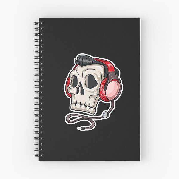 Item preview, Skull head Character cartoon wearing headphones.  designed and sold by tedykurniawan12.