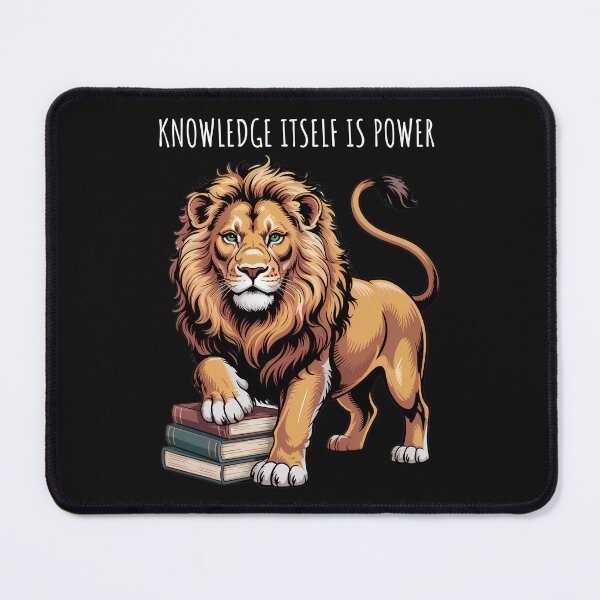 Item preview, Lion Reading Quote Knowledge Is Power Design designed and sold by MTJ-Mushrooms.