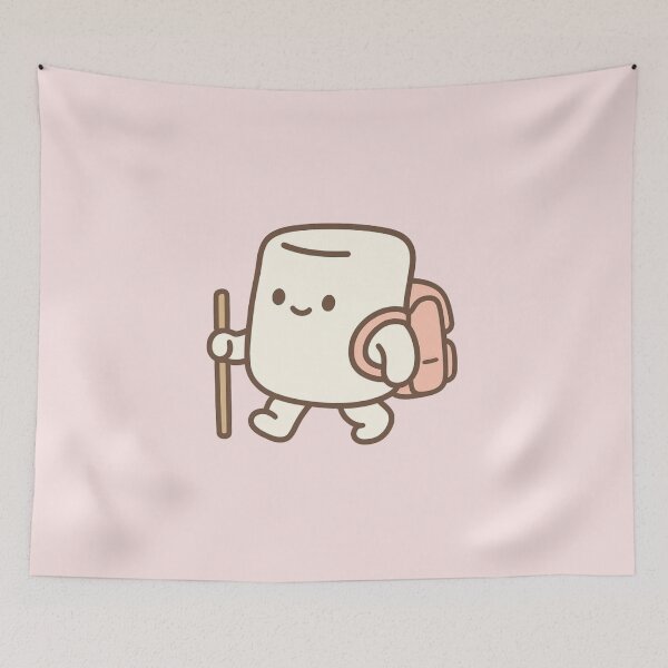 Item preview, Kawaii Marshmallow Hiker T-Shirt – Cute Adventure Backpack Graphic designed and sold by KDesignCrafts.