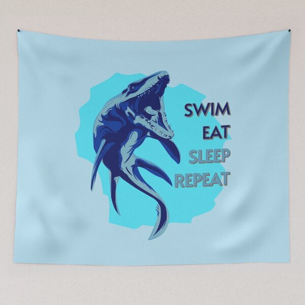 Item preview, Mosasaurus - Swim Eat Sleep Repeat designed and sold by shirtorama-de.