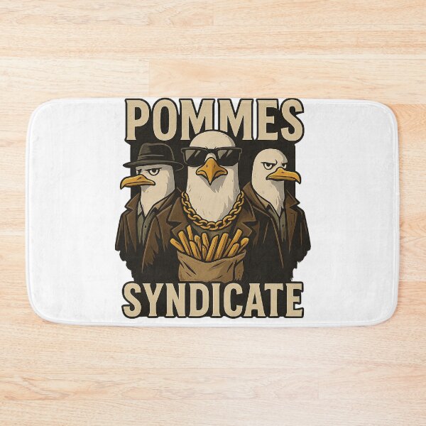 Item preview, The "Fries Syndicate" depicts three seagulls in gangster style – sunglasses, suit, fedora, and a bag full of fries. Perfect for meme fans, cartoon lovers, and anyone who appreciates wacky humor. designed and sold by Ey-Gi.