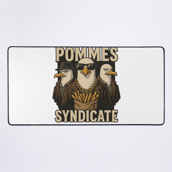 Item preview, The "Fries Syndicate" depicts three seagulls in gangster style – sunglasses, suit, fedora, and a bag full of fries. Perfect for meme fans, cartoon lovers, and anyone who appreciates wacky humor. designed and sold by Ey-Gi.