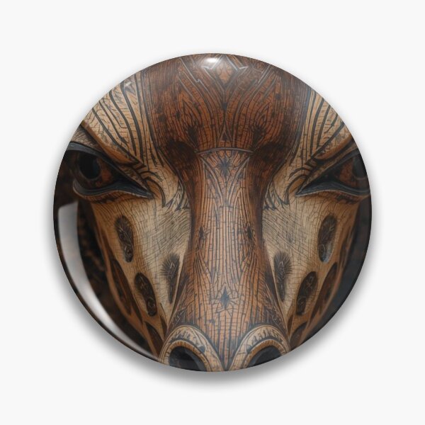 Item preview, Intense Giraffe Wood Carving – Visionary Geometric Identity designed and sold by SavannaStrikes.