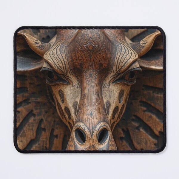 Item preview, Intense Giraffe Wood Carving – Visionary Geometric Identity designed and sold by SavannaStrikes.