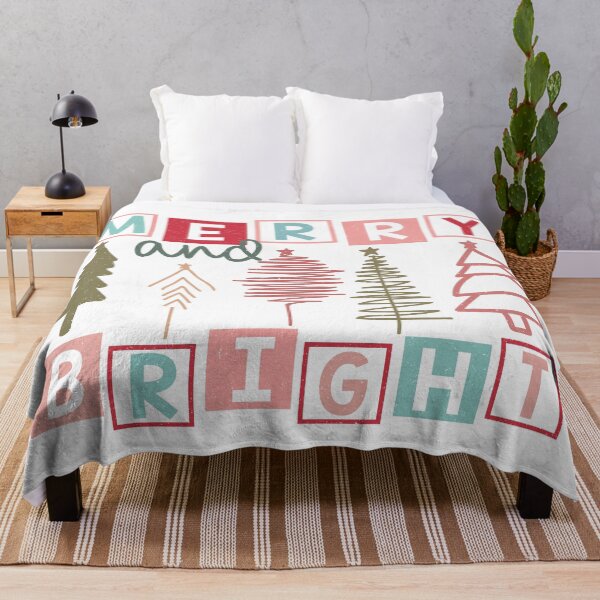 Item preview, Merry and Bright Stacked Blocks – Festive Holiday Decor Art Print designed and sold by lucidfrog.