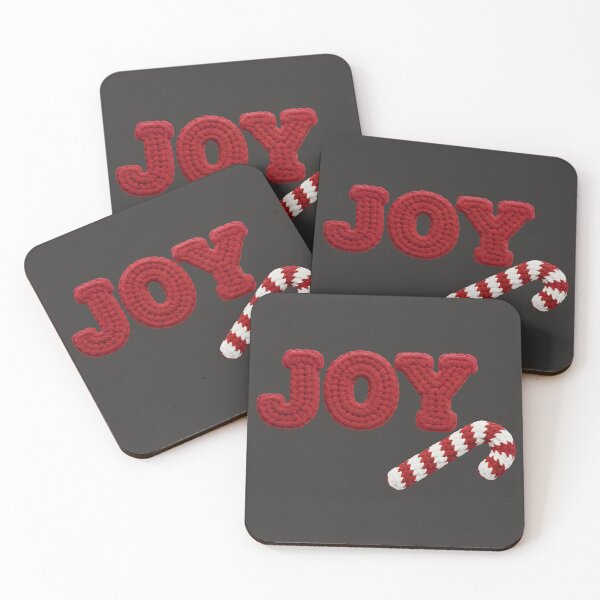 Item preview, Joy Crochet Christmas Text With Candy Cane Design designed and sold by PrintandJoy.