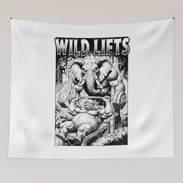 Item preview, Funny Gym Bench Press Chest Day Jungle Animals Workout designed and sold by GrandeDuc.