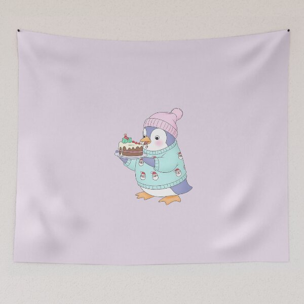 Item preview, Hungry Penguin With Christmas Cake designed and sold by Itsheartshop.