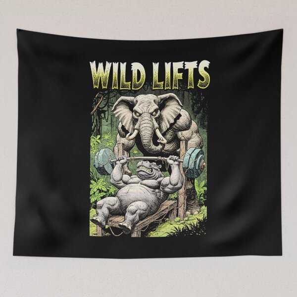 Item preview, Funny Gym Bench Press Chest Day Jungle Animals Workout designed and sold by GrandeDuc.