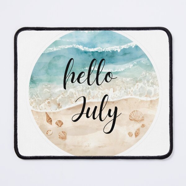 Item preview, Hello July, Beach Summer Vibes Monthly Calendar Sticker designed and sold by Moodune.