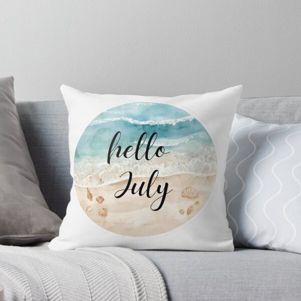 Item preview, Hello July, Beach Summer Vibes Monthly Calendar Sticker designed and sold by Moodune.