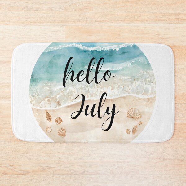 Item preview, Hello July, Beach Summer Vibes Monthly Calendar Sticker designed and sold by Moodune.