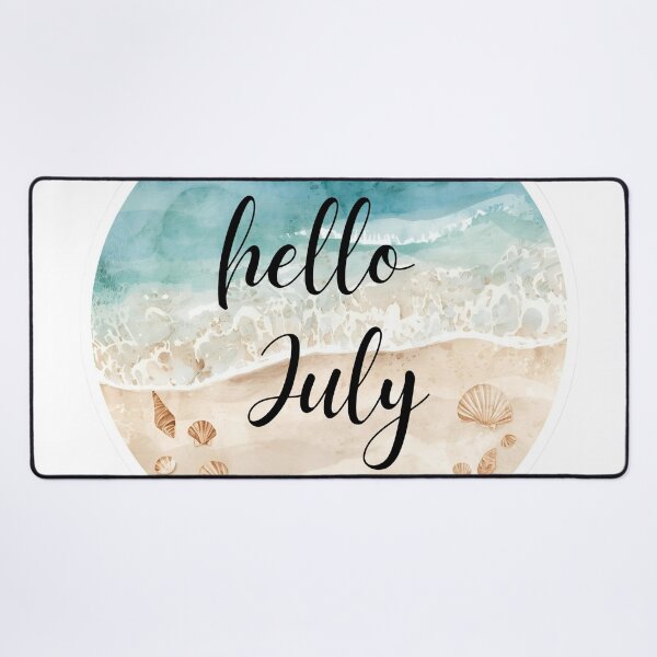 Item preview, Hello July, Beach Summer Vibes Monthly Calendar Sticker designed and sold by Moodune.