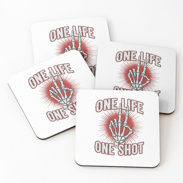 Artikelvorschau, One Life One Shot – Punkrock-Illustration einer Skeletthand entworfen und verkauft von Choploop.