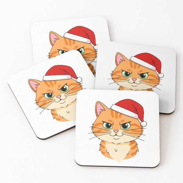 Item preview, Grumpy Cat Face in Santa Hat | Funny Holiday Illustration | Perfect for Stickers & Phone Cases  designed and sold by SmartDesigner-.
