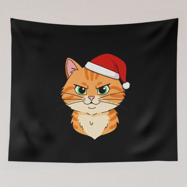 Item preview, Grumpy Cat Face in Santa Hat | Funny Holiday Illustration | Perfect for Stickers & Phone Cases  designed and sold by SmartDesigner-.
