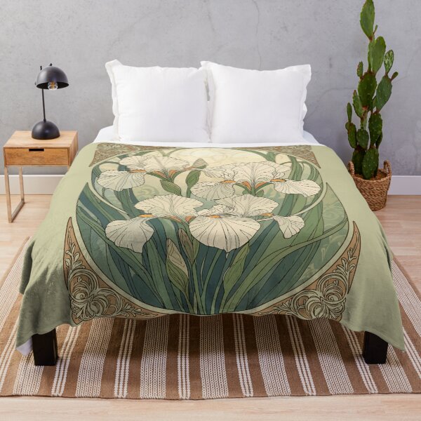 Item preview, Happy February Birthday Iris Flowers Art Nouveau designed and sold by taiche.