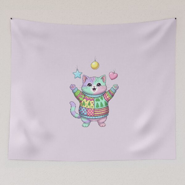 Item preview, Cute Christmas Juggling Kitty designed and sold by Itsheartshop.