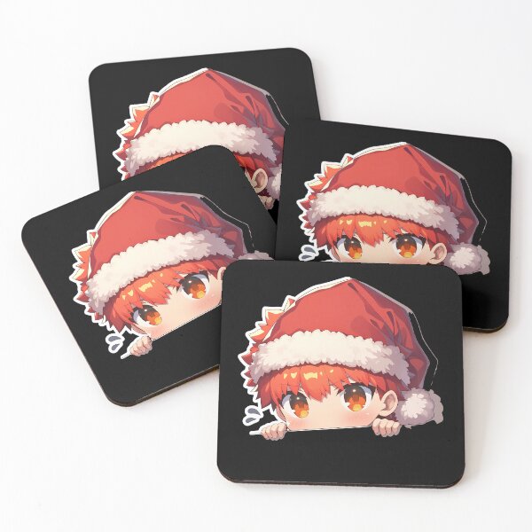 Item preview, Shirou Emiya Fate Stay Night Chibi Christmas Peeker Character Cute Holiday Anime designed and sold by Raslbazola.