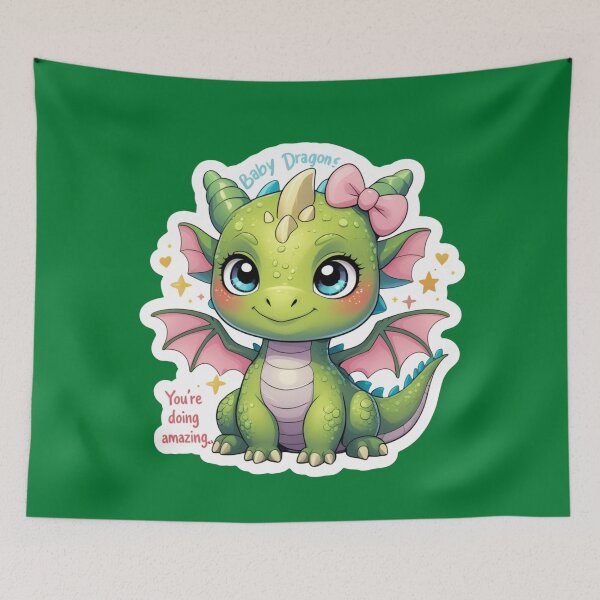 Item preview, Smiling Baby Dragon Inspiring Kawaii Sticker designed and sold by Trueways.