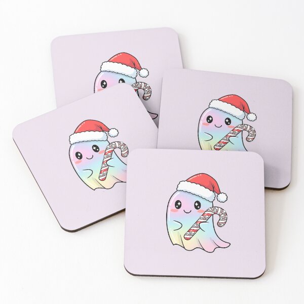 Aperçu de l'œuvre Fantôme de Noël pastel avec canne à sucre en forme de crâne créée et vendue par Itsheartshop.