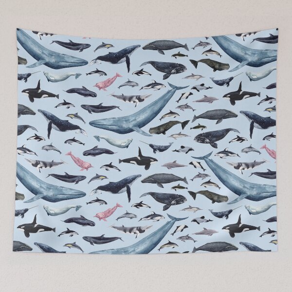 Item preview, CETACANS POSTER - light blue designed and sold by BEATRIZ ABAITUA.