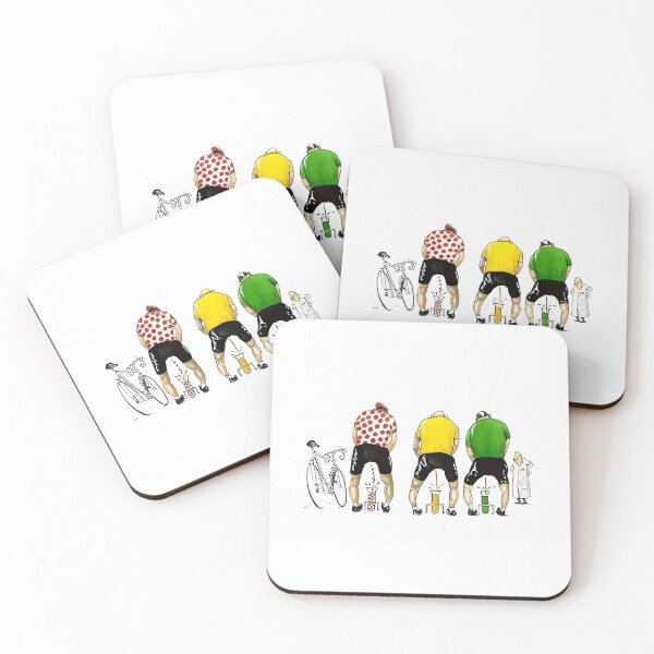 Item preview, Funny Cycling Doping Test: Colorful Jerseys & Peeing Cyclists | Road Race Humor designed and sold by Colorful-Garden.