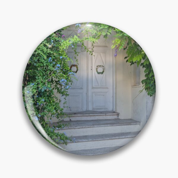 Item preview, A unique white old house door covered with ivy designed and sold by EK EXCLUSIVE.