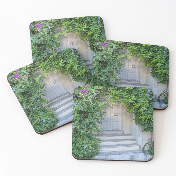 Item preview, A unique white old house door covered with ivy designed and sold by EK EXCLUSIVE.