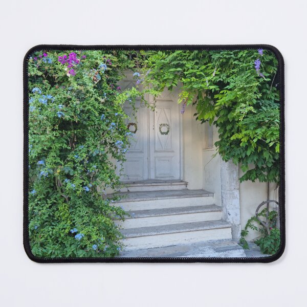 Item preview, A unique white old house door covered with ivy designed and sold by EK EXCLUSIVE.
