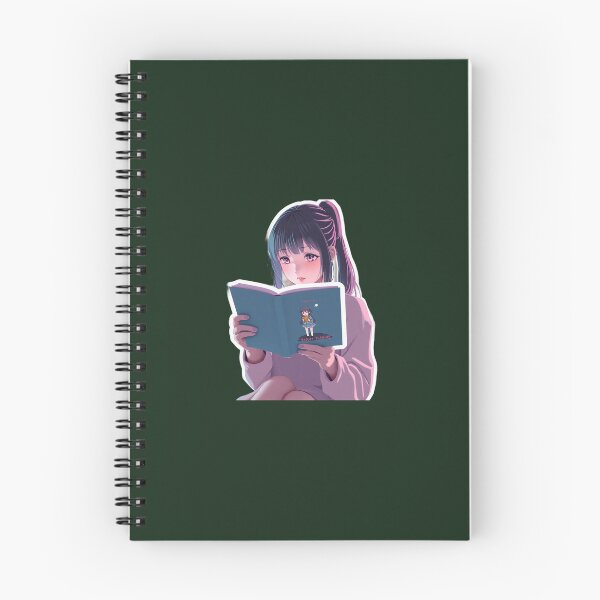 Item preview, “Cute Anime Girl Reading a Book Sticker – Cozy Aesthetic Design” designed and sold by CutePearlStudio.