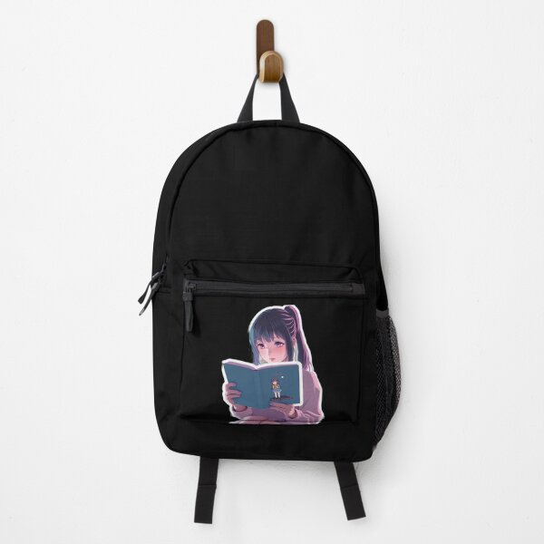 Item preview, “Cute Anime Girl Reading a Book Sticker – Cozy Aesthetic Design” designed and sold by CutePearlStudio.