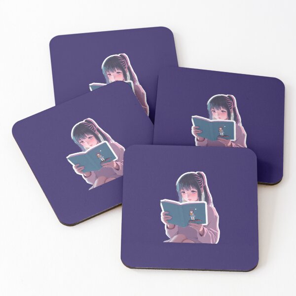 Item preview, “Cute Anime Girl Reading a Book Sticker – Cozy Aesthetic Design” designed and sold by CutePearlStudio.