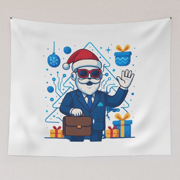 Item preview, Modern AI Santa Businessman Christmas Illustration designed and sold by DigiHub Linker.