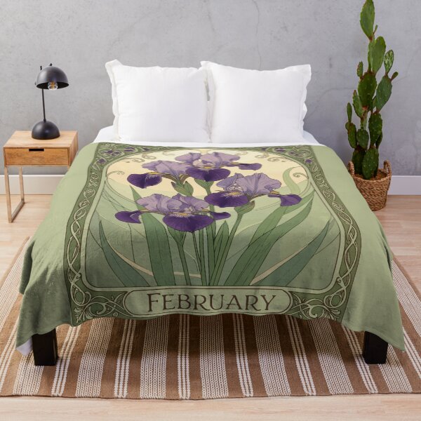 Item preview, Iris Birthday Flowers February Art Nouveau Style designed and sold by taiche.