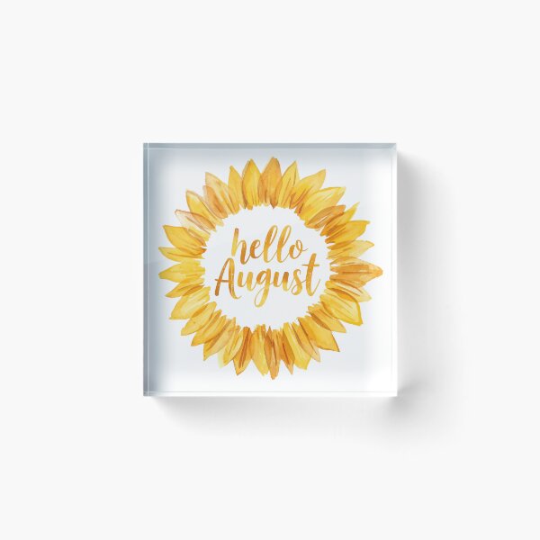 Item preview, Hello August, Sunflower Golden Summer Monthly Calendar Sticker designed and sold by Moodune.