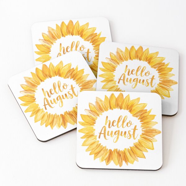 Item preview, Hello August, Sunflower Golden Summer Monthly Calendar Sticker designed and sold by Moodune.