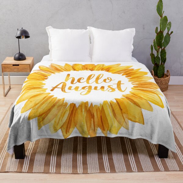 Item preview, Hello August, Sunflower Golden Summer Monthly Calendar Sticker designed and sold by Moodune.
