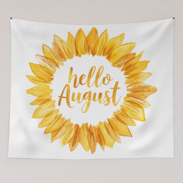 Item preview, Hello August, Sunflower Golden Summer Monthly Calendar Sticker designed and sold by Moodune.