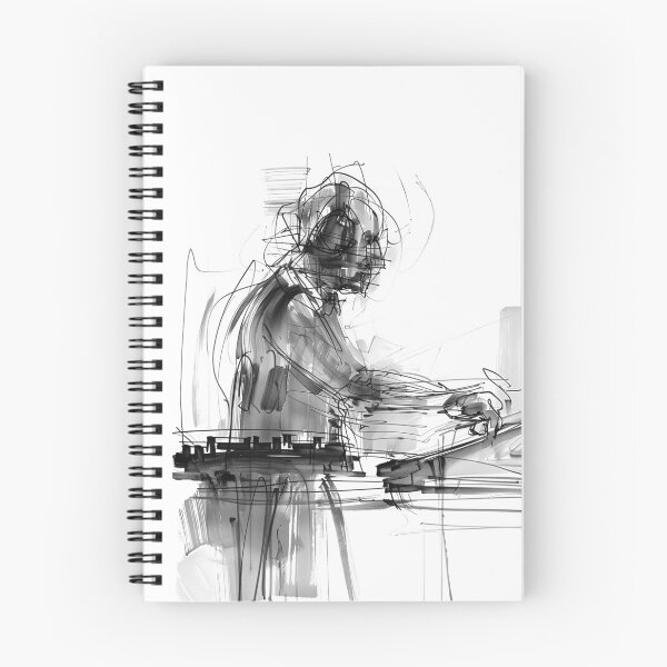 Item preview, Abstract DJ Sketch — Modern Line Art at the Console designed and sold by SleekLineSketches.
