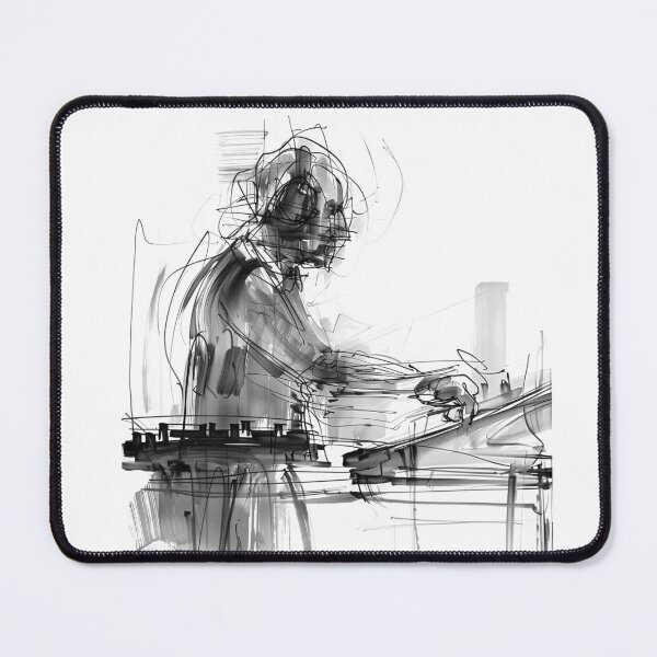 Item preview, Abstract DJ Sketch — Modern Line Art at the Console designed and sold by SleekLineSketches.
