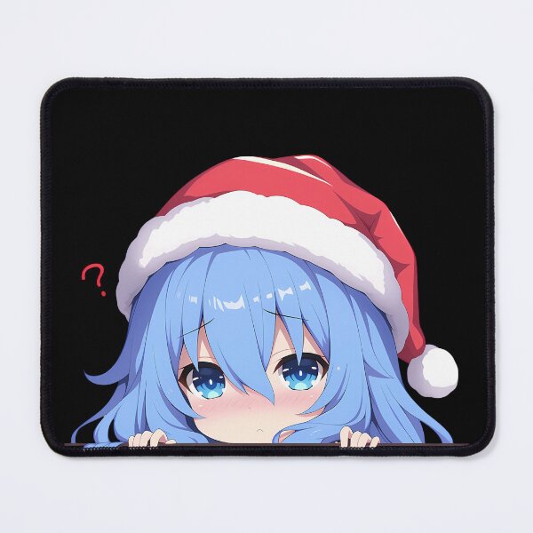 Item preview, Yoshino Himekawa Date A Live Chibi Kawaii Christmas Peeker Soft Blue Anime Girl designed and sold by Raslbazola.
