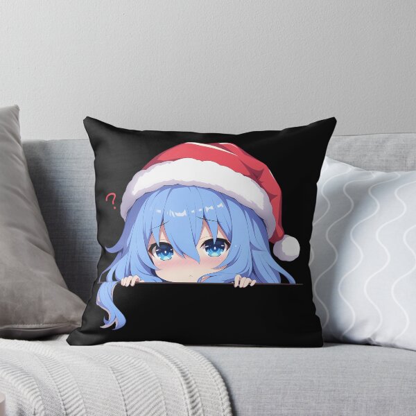 Item preview, Yoshino Himekawa Date A Live Chibi Kawaii Christmas Peeker Soft Blue Anime Girl designed and sold by Raslbazola.
