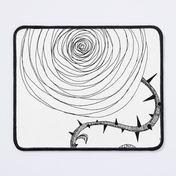 Item preview, Patagonian Rose Gothic Spiral Black and White | Thorn Drawing Dark Line Art designed and sold by Keltoi-art.