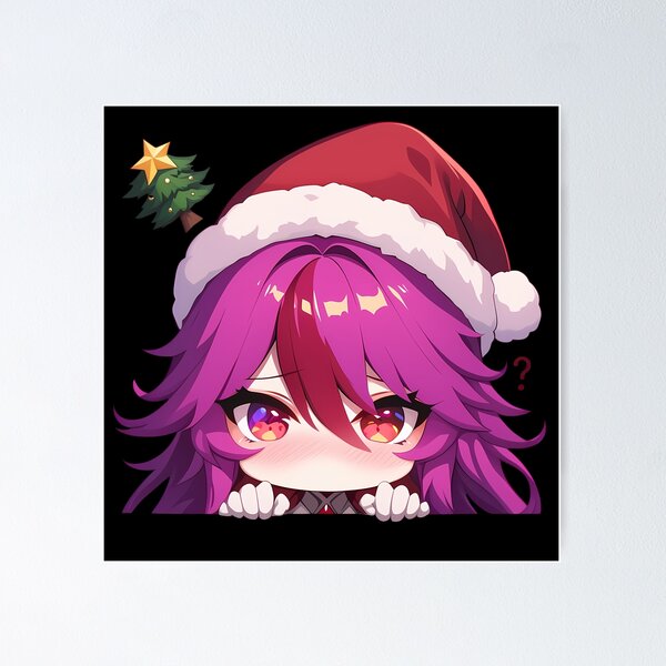 Item preview, Rosaria Genshin Impact Game Christmas Peeker Chibi Kawaii Holiday Anime Girl designed and sold by Raslbazola.
